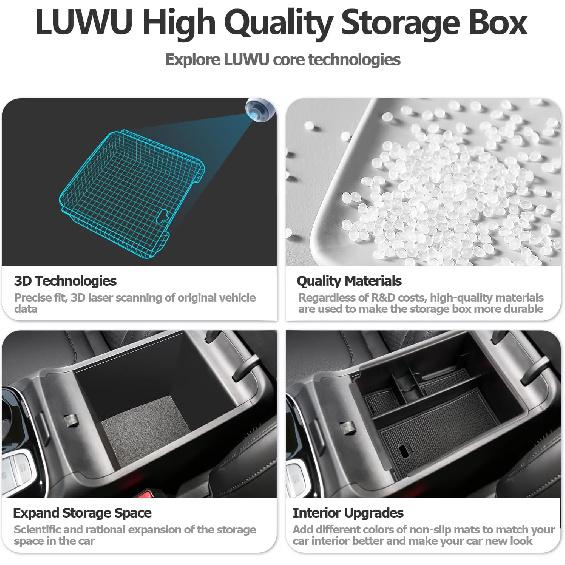 Center Console Organizer Compatible With 2025 2026 Hyundai Tucson SEL/SE Armrest Storage Box Armrest Console Organizer 2025 Tucson Accessories (ONLY