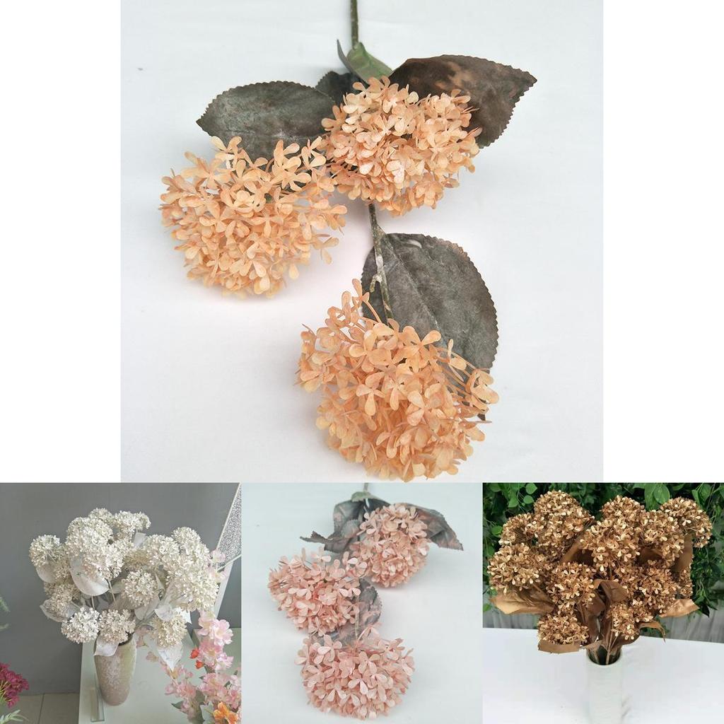 Искусственные стебли гортензии 'Снежный ком' 27 дюймов, многоветвистые, для свадьбы, домашнего декора, фотографии