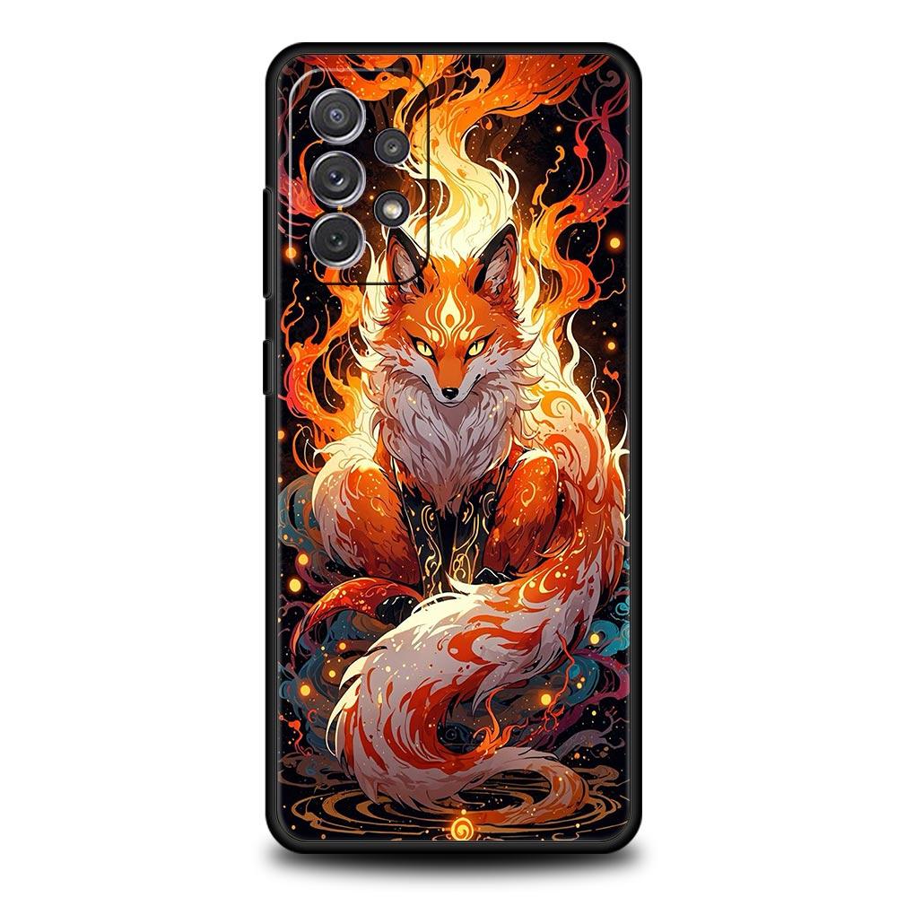 Чехол для телефона Красная Лиса для Samsung Galaxy A55 A35 A17 A07 A15 A13 A25 A51 A71 A72 A73 A32 A52 A52S A41 5G Мягкий ТПУ Чехол Fundas Capa
