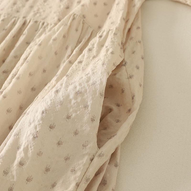 Настоящая весна и лето новая хлопковая и льняная литературная и ретро свободная V-образный вырез японское и корейское дорожное платье женская одежда