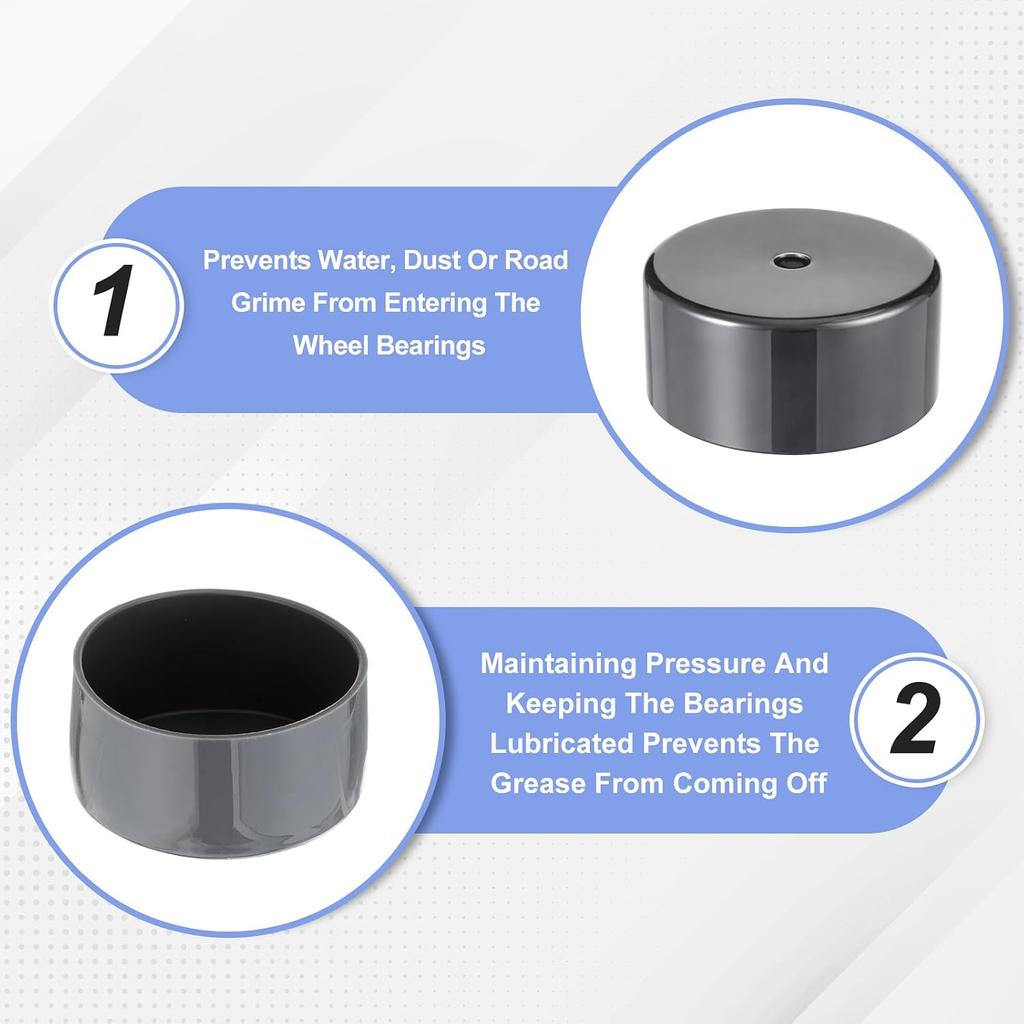 4 Pcs Trailer Bearing Dust Cap, 1.98-Inch Trailer Hub Cap Wheel Bearing Dust Caps Rubber Caps for RV Snowmobiles