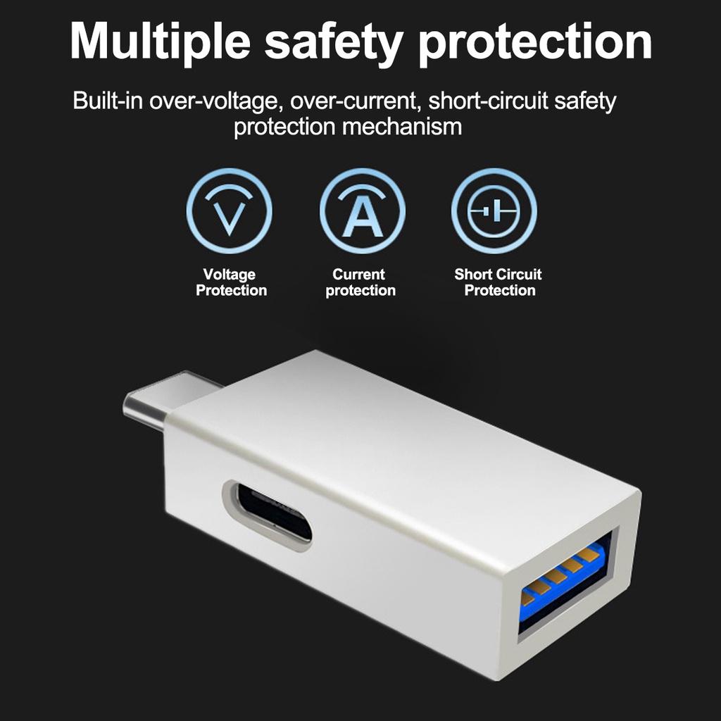 FONKEN Многофункциональный адаптер OTG 2 в 1 с USB-C на USB3.0/USB2.0, зарядный преобразователь типа C для Huawei Samsung