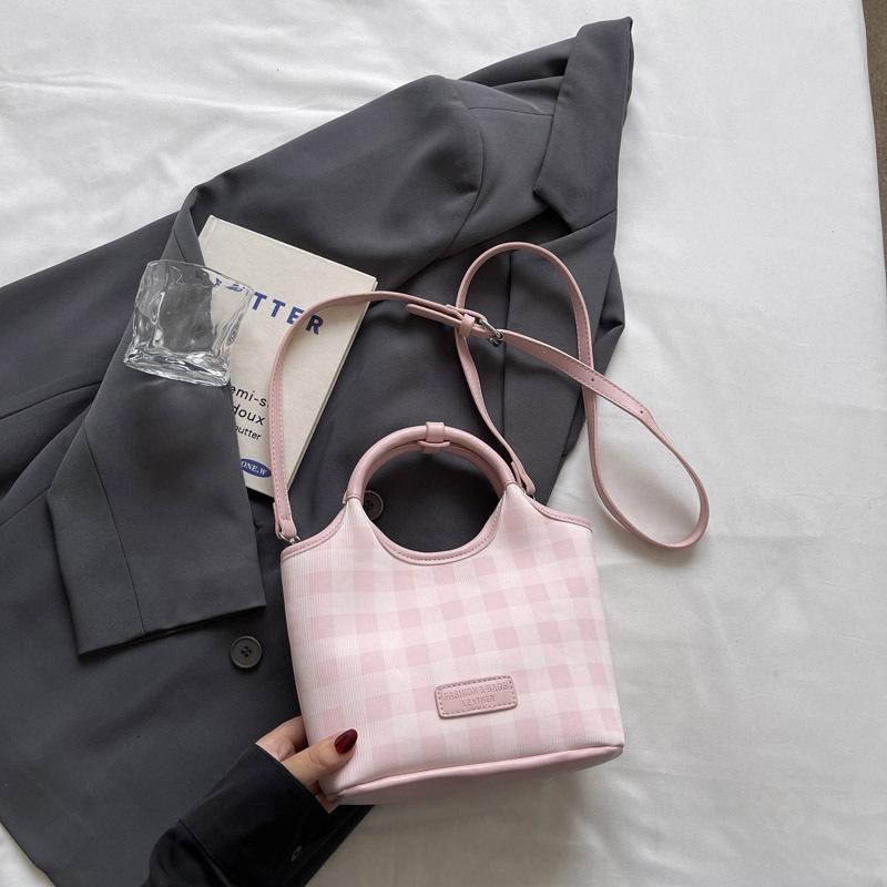 2025 Новая Мода Универсальная Сумка Через Плечо Кроссбоди Премиум Подмышечная Темперамент Клетчатая Сумка Ведро
