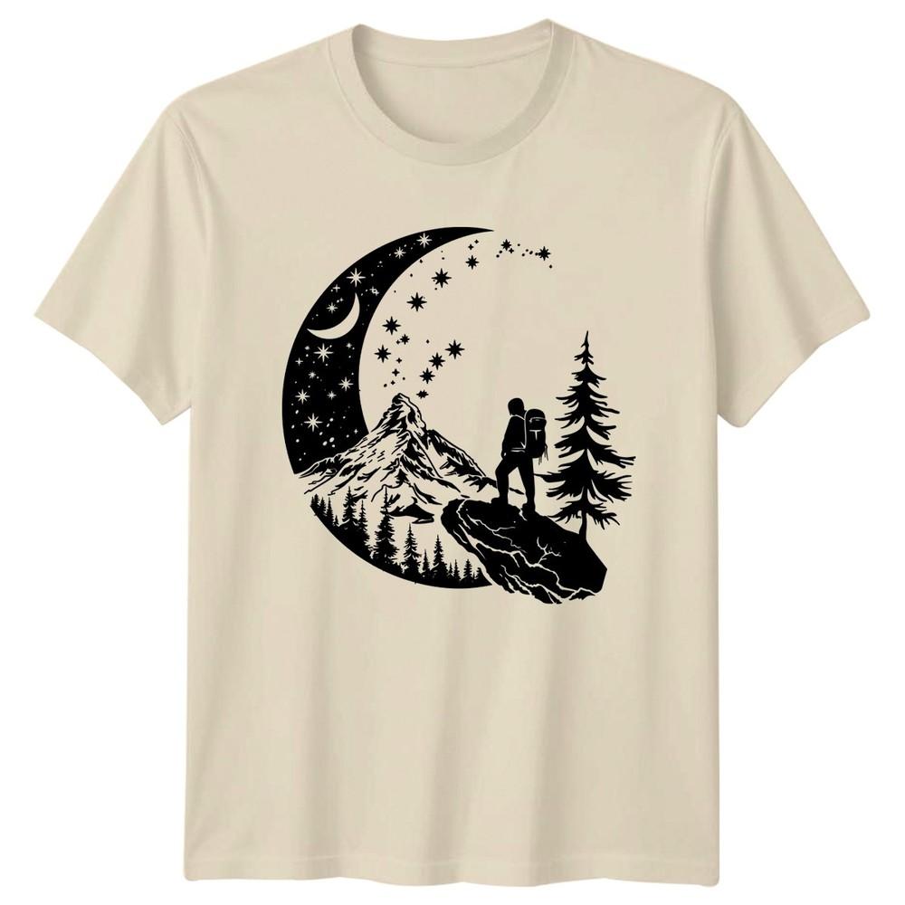 Mountain Hiker Under Stars Camping TShirt Hiking Camping Adventure Nature