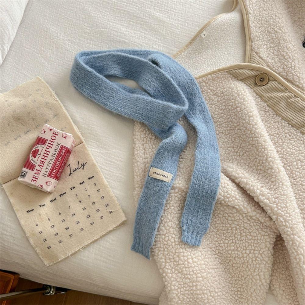 Korean Style Long Narrow Scarves Soft Harajuku Knitted Scarf All-match Y2K Thin Scarf Girls