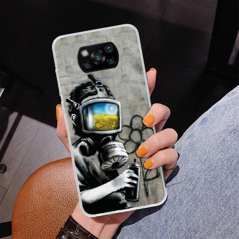 Street Art Banksy Graffiti Phone Case For Xiaomi Poco X7 X6 X5 Pro F7 Ultra Redmi 15C 15 13C 13 12C 12 10 10A 10C 9 9A 9C 9T Cov