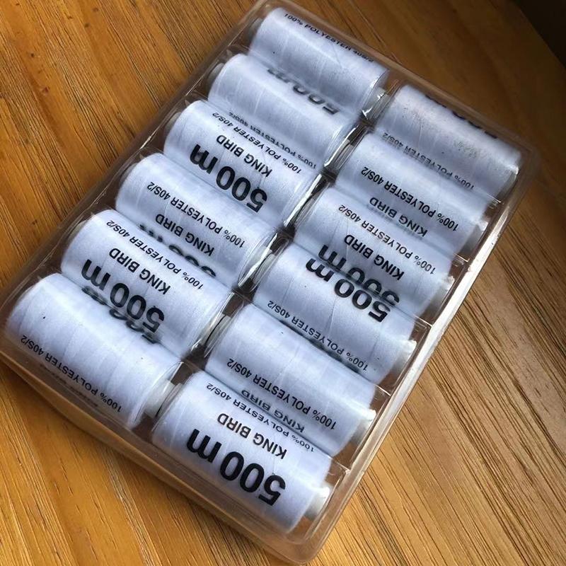 15/12pcs 500M Strong And Durable Sewing Threads For Sewing Polyester Thread Clothes Sewing Supplies Accessories White Black