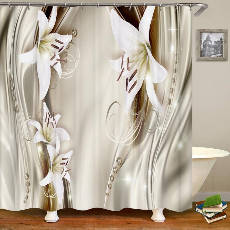 Набор занавесок для душа в ванной комнате Сиденье для унитаза Коврики и коврики для ванной Нескользящие ковры Чехлы для унитаза Водонепроницаемая занавеска для ванны с 12 крючками Домашний декор Ванная комната