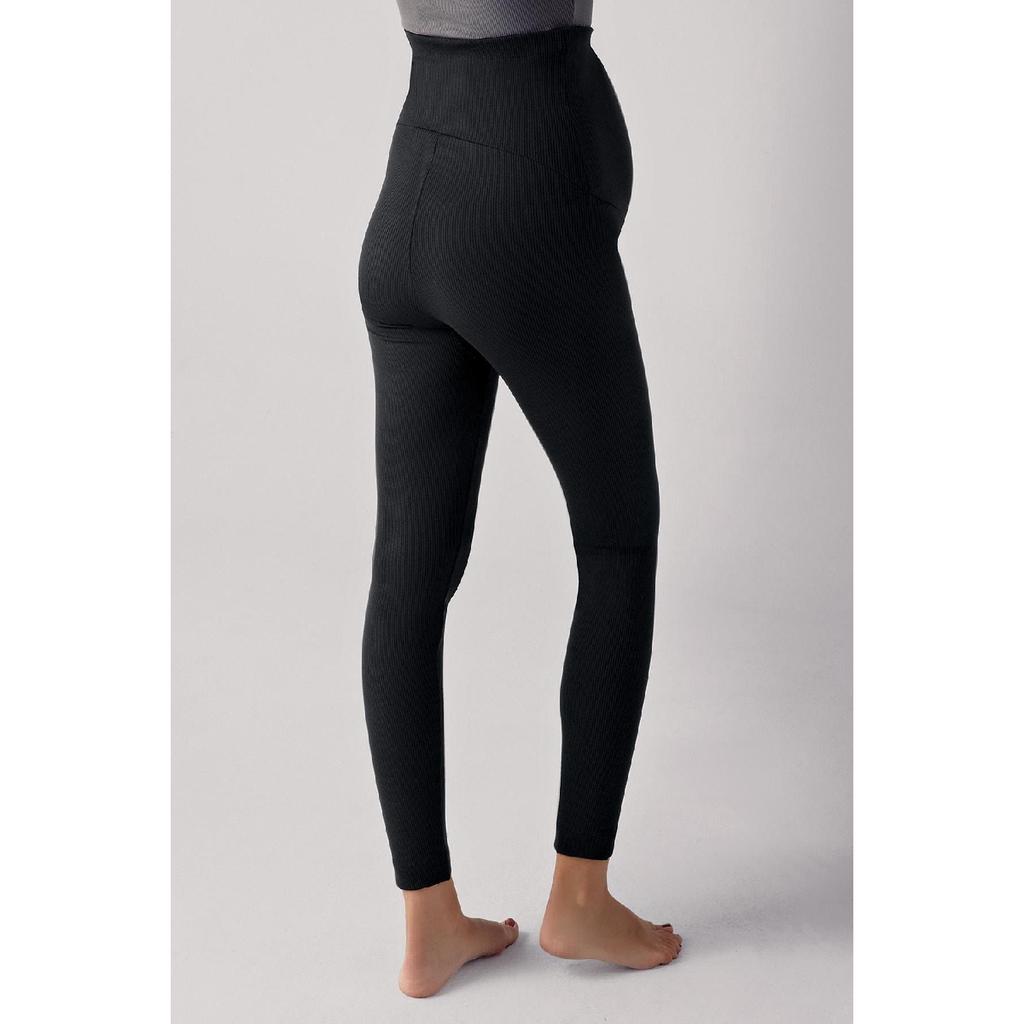 Гибкие колготки для беременных с регулируемой высокой талией в рубчик F03