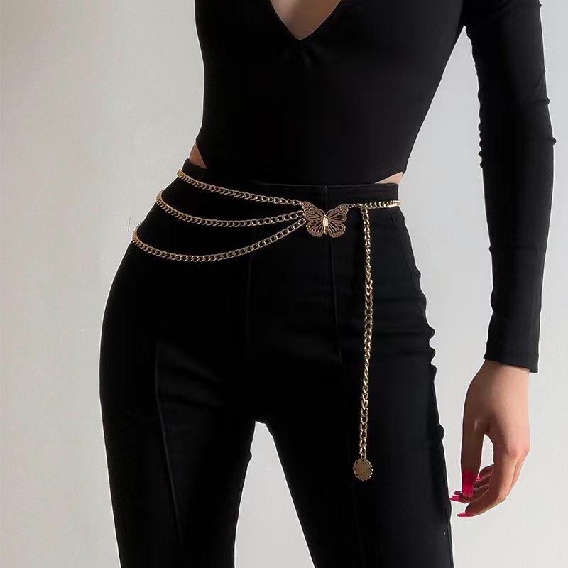 Women's Metal Hollow Circle Waist Chain Belt: All-Match Decorative Accessory for Suits, Sweaters, and Dresses