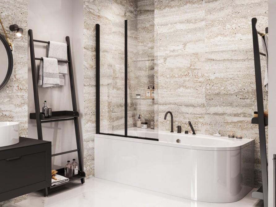 ILLUSION light gold 4-hole bathtub tap Besco