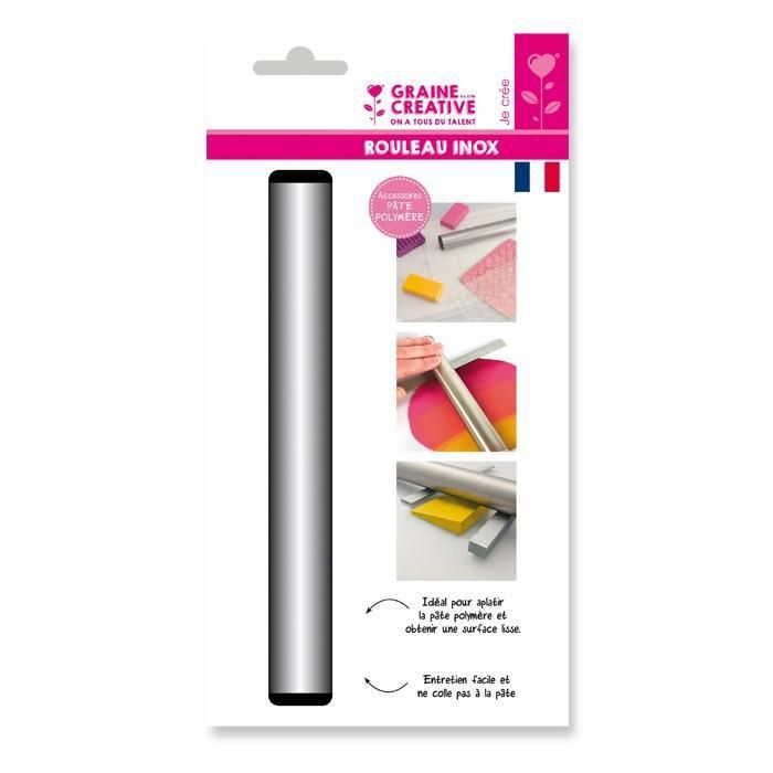 Rouleau Fimo Inox - DTM LOISIRS CREATIFS - 21x2,5cm - Mixte - A partir de 8 ans - Livré à l'unité