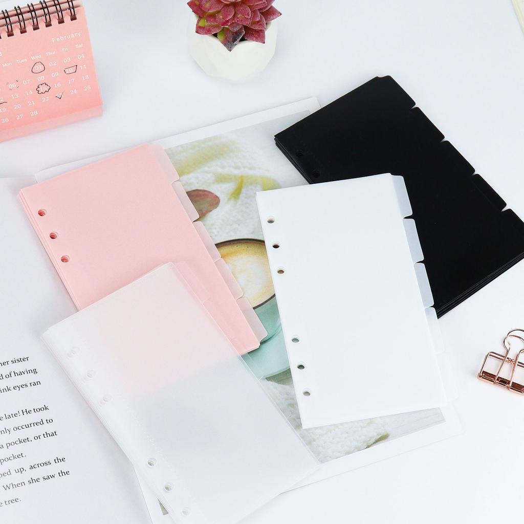 A6 A7 Binder Pockets Binder Folders for Notebook Divider Page Waterproof PVC Leaf Document Filing Bag