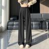 Draped Suit Pants for Women New Straight and Loose High Waist Slimming Black Wide-leg Pants for Women