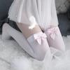 Сексуальные Женские Чулки Розовый Бант Stay Up Высокие До Бедра Шелковые Чулки Гольфы.Женские Милые Чулки-Колготки с Бантом Студенческие Чулки
