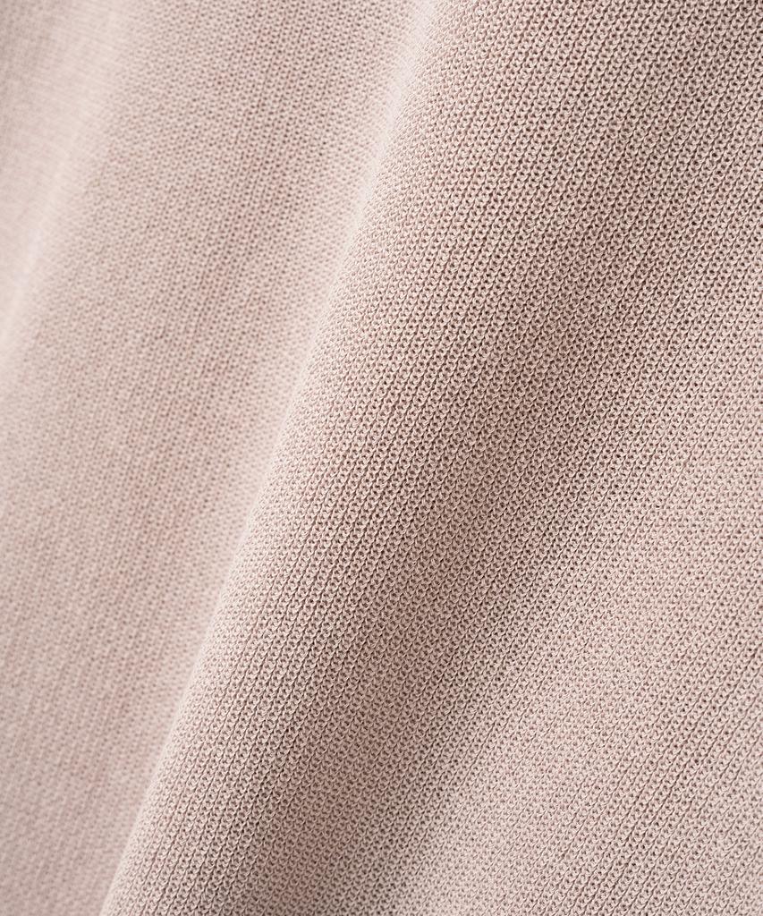 KNITTED Coolever Round Short Sleeve Knit Tee Pink