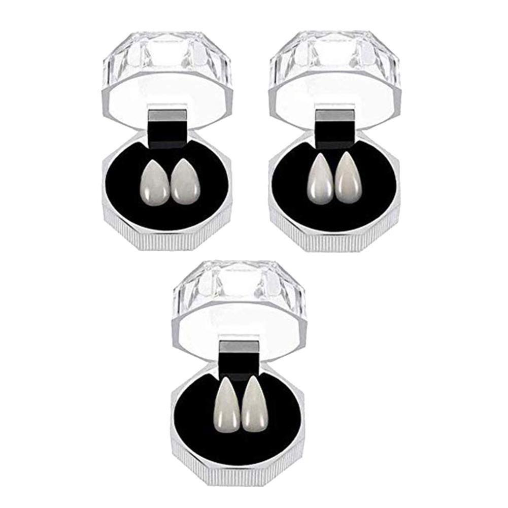 3 Pairs Halloween Zombie Werewolf Fangs Teeth Caps Cosplay Party Props