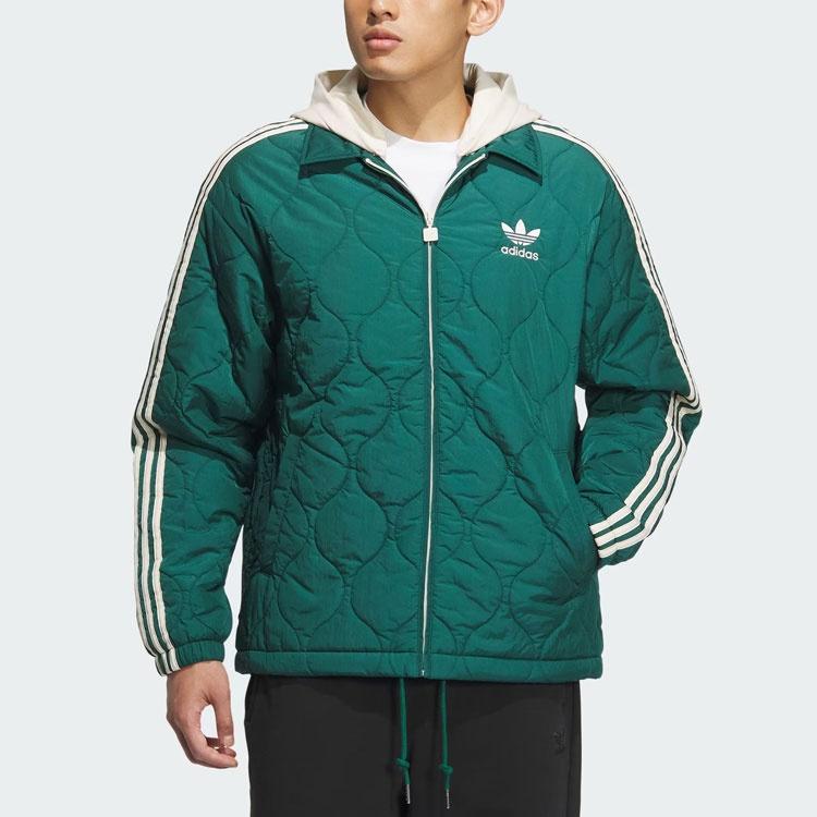 adidas Оригинальная Классическая Спортивная Куртка Азиатский Размер 'Зеленый Белый' Мужская IW6285
