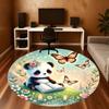 1pc panda butterfly Round Chair mat Area Rug - Non-Slip, Floor Mat for Office, Bedroom, and Indoor Decor -1002070