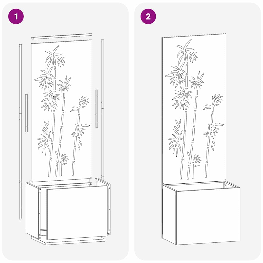 Garden Privacy Screen Canvas Floral Silver 50 x 150 cm Stainless Steel