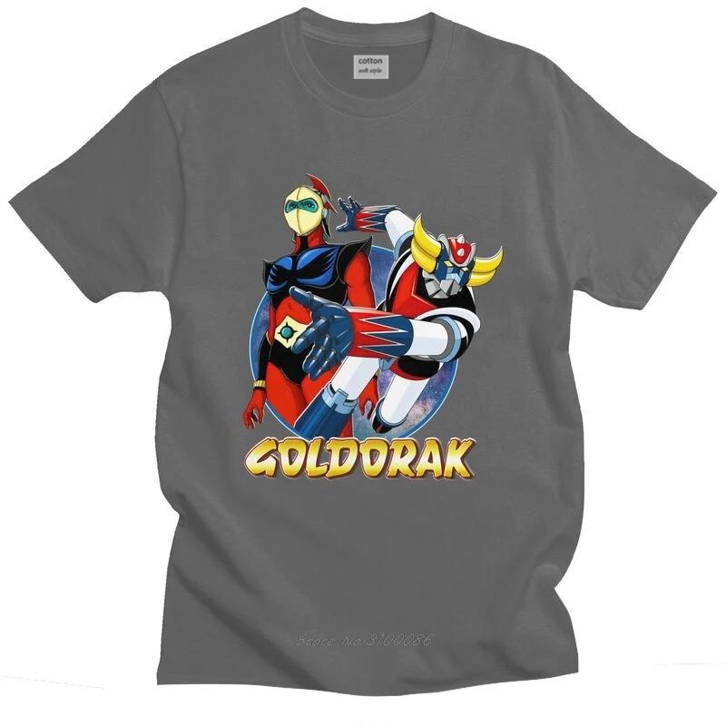 Футболка Robot Goldorak Grendizer, мужская хлопковая футболка, городские футболки с коротким рукавом, футболки Actarus Goldrake в стиле аниме, приталенная одежда