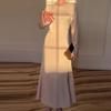 Fashion Long Sleeve Loose Women Sexy Dress Spring and Summer Lace Up Temperament Casual Dresses for Women Elegant Slim Fit Party Club Long Dress 26450