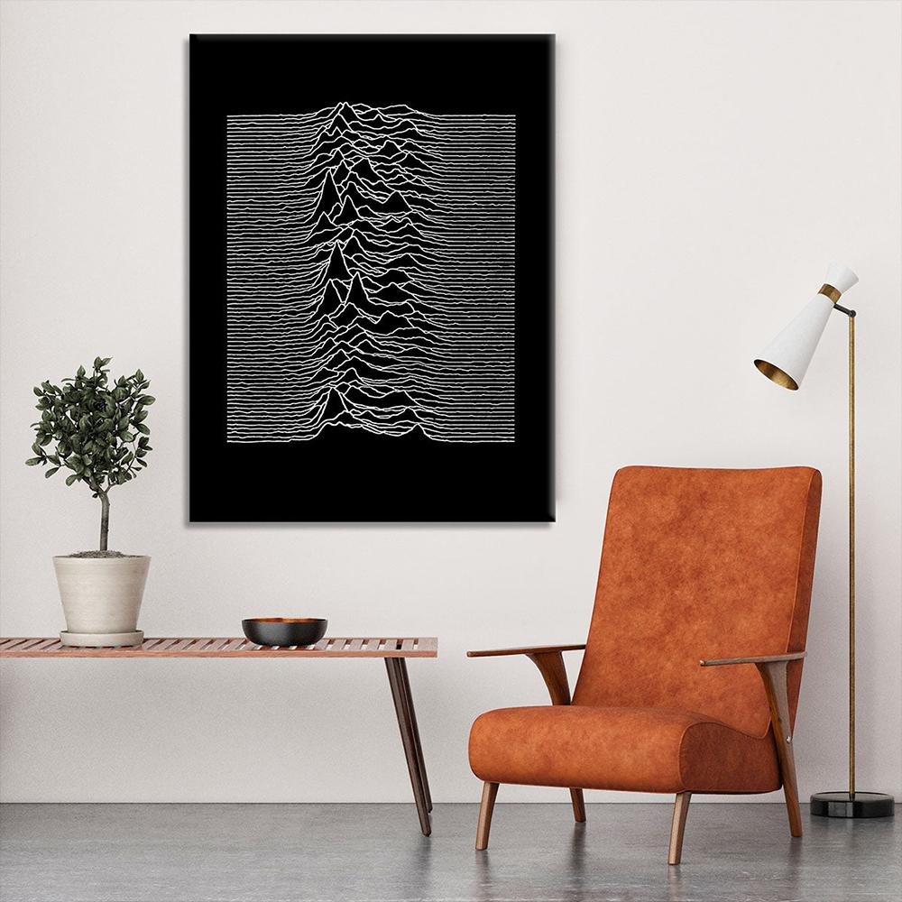 Плакаты и принты Black Joy Division Unknown Pleasures, музыкальный постер, настенные художественные фотографии, холст, картина для спальни, домашний декор (с рамкой)