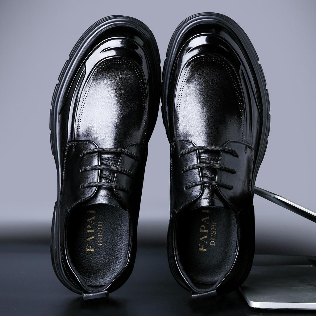 Осенние новые мужские кожаные туфли из высококачественной кожи, коровьей кожи, в британском стиле, мужские туфли из первого слоя коровьей кожи, с большой головой, свадебные туфли дерби