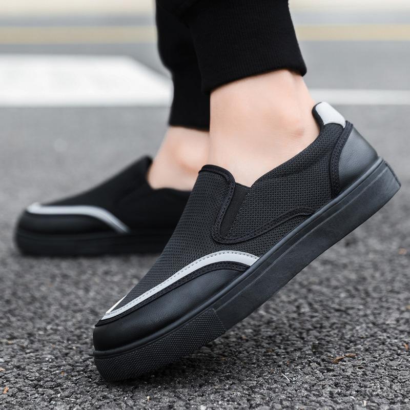 Men's Canvas Shoes Breathable Mesh Casual Shoes Comfort Loafers Classic Vulcanized Shoes for Men Slip-On Driving Shoe Sneakers