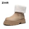 ZHR Zeze Women's Long Tube Velvet Snow Boots, Warm Dual-Style Cotton Shoes, 2024 Winter Fashion, Non-Slip Design.