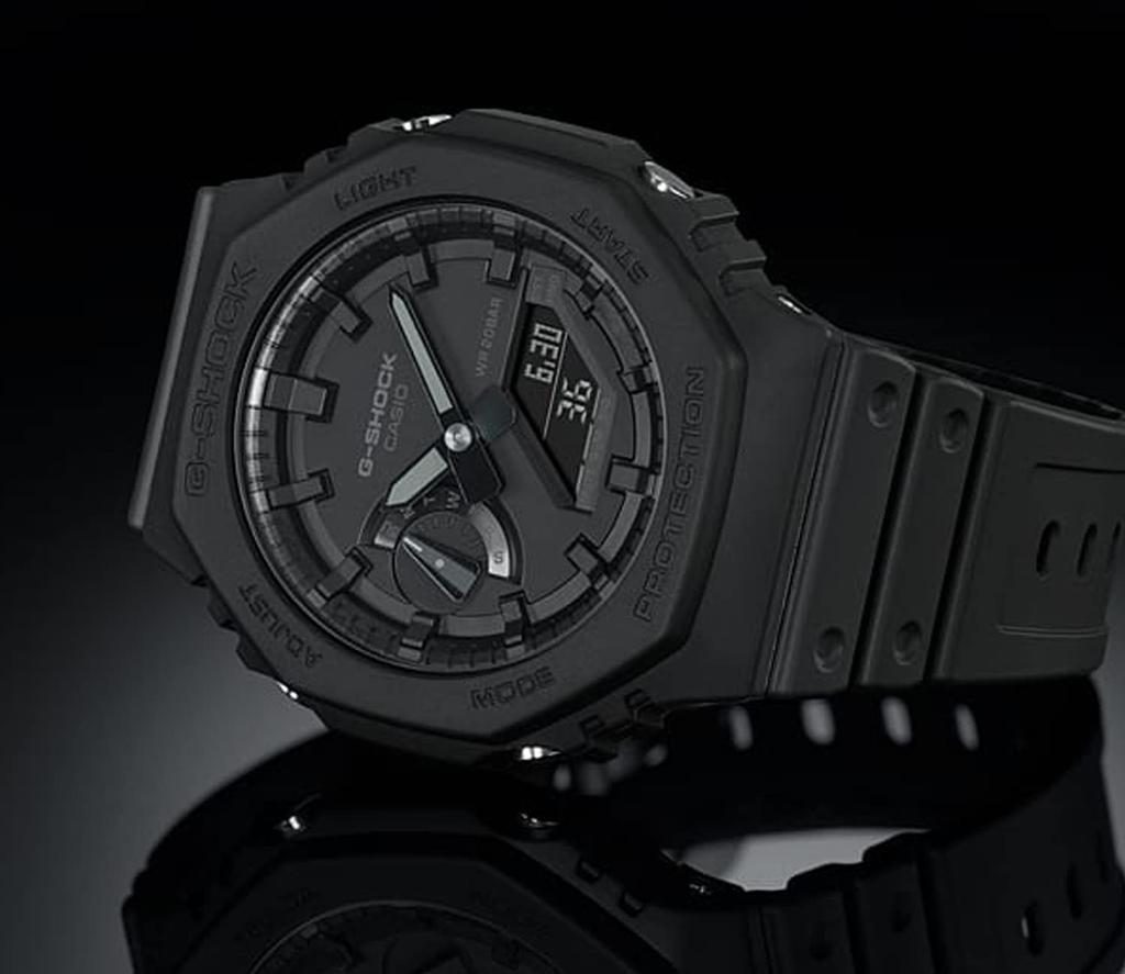 Casio Все черные часы Carbon Core Guard G-Shock GA-2100-1A1 Ana-Digi мужские [Товар]