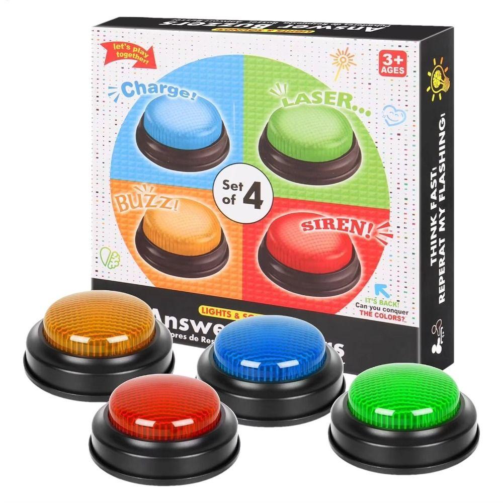 Answering Game Buzzer Lights & Sounds Buzz Buttons Home Family Answer Buzzers Kids or Adults