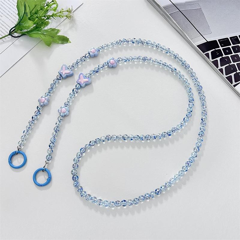 Длинная цепочка-кроссбоди из бусин для подвешивания мобильного телефона, шнурок для чехла телефона, веревка против потери с клипсой, подвески для сумки для iPhone