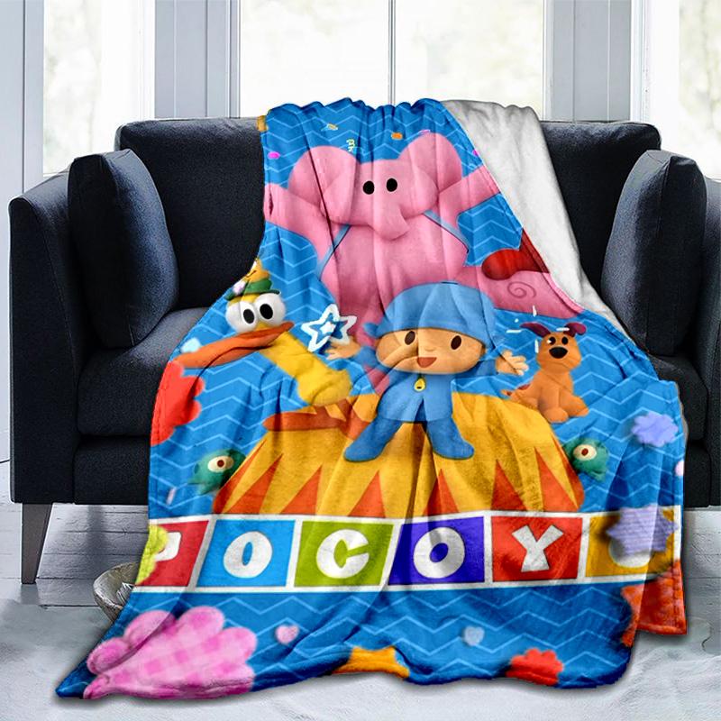 Pocoyo's Colorful Adventure Blanket Suitable for Sofas, Beds, Offices, And Camping - Perfect Gift for Halloween Christmas