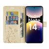 Coque pour Xiaomi Redmi Note 14 Pro 5G (pas pour 4G) Protection Cuir Synthétique Antichoc Doré Motif Papillon Fleurs