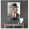 Son of Man Graffiti Art Posters and Prints Pop Art Canvas Paintings Street Art for Home Decor Rene Magritte Famous Painting