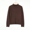 Autumn Winter Women's Seamless Wool Sweater – Ruffle Trim, Slim Fit, High Neck, Machine Washable Base Layer, Solid Color.