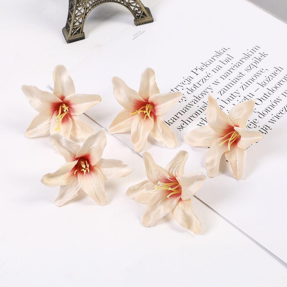 10/20/50 Pcs Silk Artificial Flower Lily Flower Head DIY Crafts Scrapbooking Home Wedding Room Party Wreath Decor Accessories