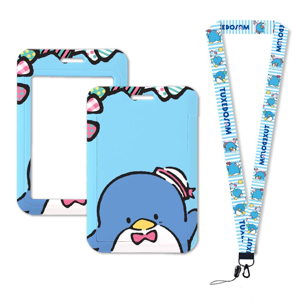 Tuxedo Cartoon Sanr ID Card Holder Lanyards Business Neck Strap Retractable Clip Credit Card Case Keychain Badge Holder