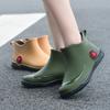 Couple Rain Shoes Short Tube Adult Women Waterproof Shoes Rain Boots Non-slip Wear-resistant Rubber Shoes Velvet Fashion Kitchen Water Boots