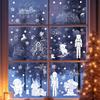 Window Holiday Pvc Sticker With Snowflakes Santa Snowmen For Decor Christmas
