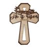 Easter Cross Wooden Door Hanger, Front Porch Sign With Religious, Holiday Home Decoration