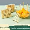**Disposable Bamboo Joint Fruit Forks Set: Creative Transparent Picks for Cake, Dessert, and Pastry**