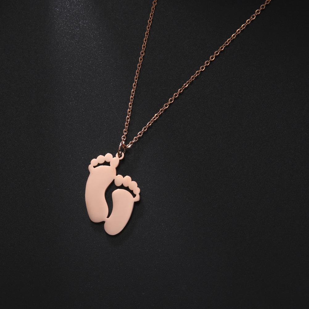 Ожерелье с детским следом, цепочка, подарок для женщин, мужчин, папы и матери, ювелирные изделия из нержавеющей стали