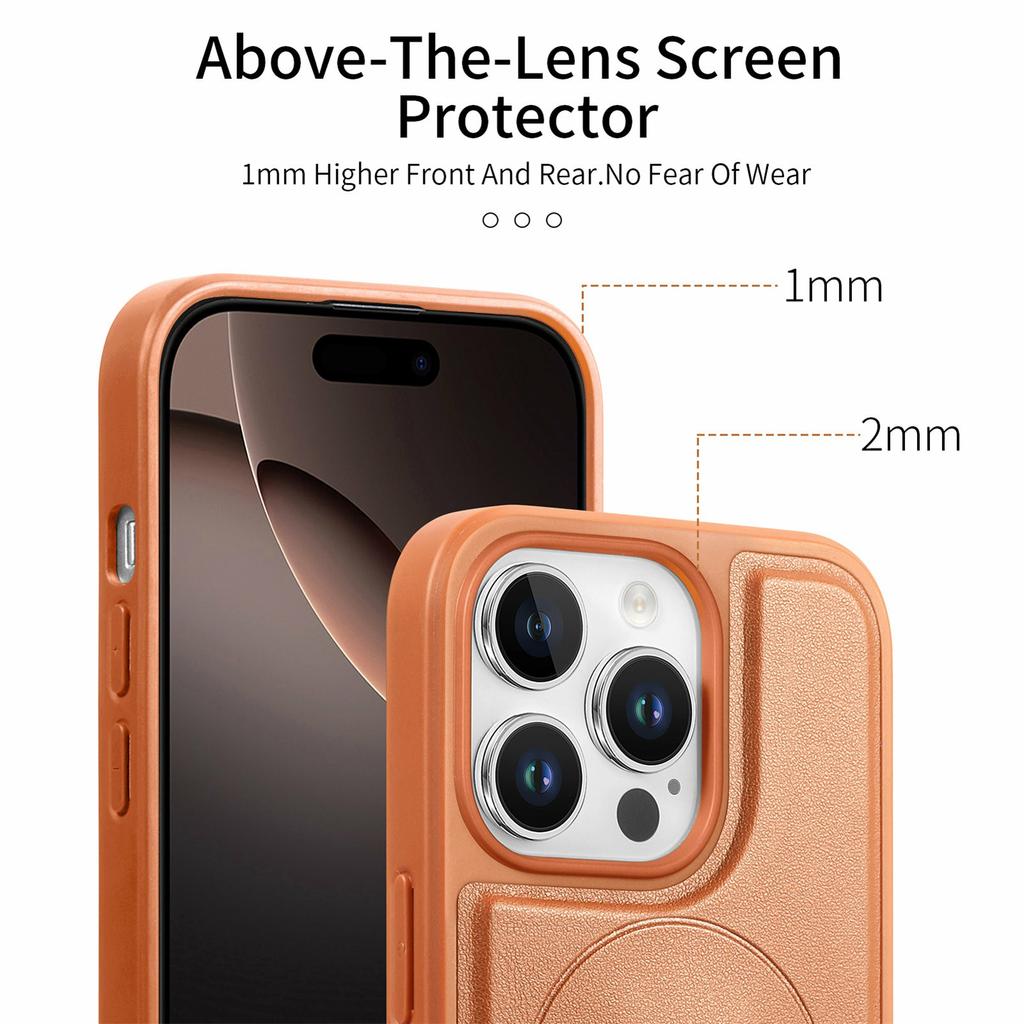 CASENEO For iPhone 16 Pro Max Magnetic Case Hand Strap Design PU Leather+PC Phone Cover