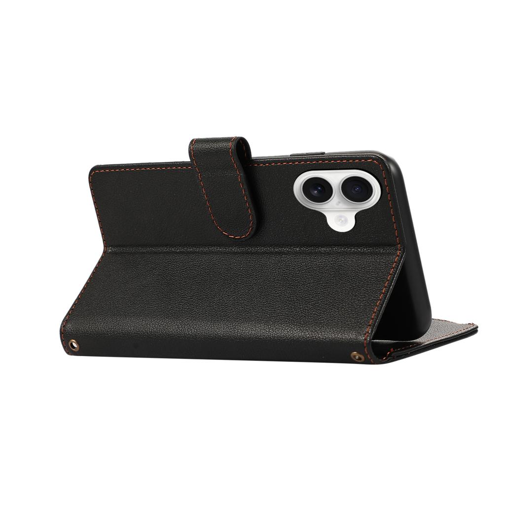 For iPhone 17 Case Multi Card Slots Zipper Leather Phone Cover with Wrist Strap