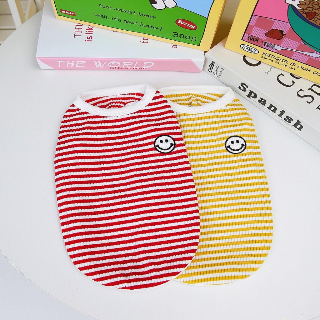 Spring and Summer 2023 Pet Clothes Puppy Clothing Teddy Clothes Vest Striped Vest Pet Clothing