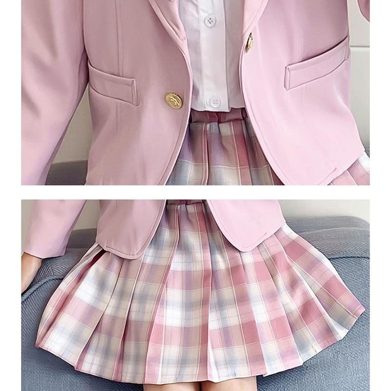Весенне-осенний костюм для девочек, детская юбка из трех частей, весенняя школьная форма JK, юбка принцессы