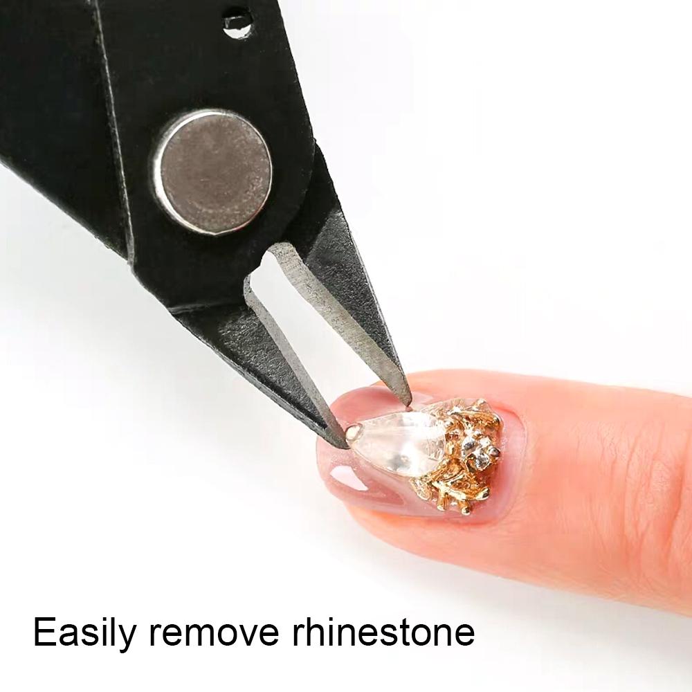 Аксессуары для ногтей, плоскогубцы для удаления, горный хрусталь, драгоценный камень, металлическая цепочка, профессиональный инструмент для резки, ножницы для ногтей из нержавеющей стали, кусачки для дизайна ногтей