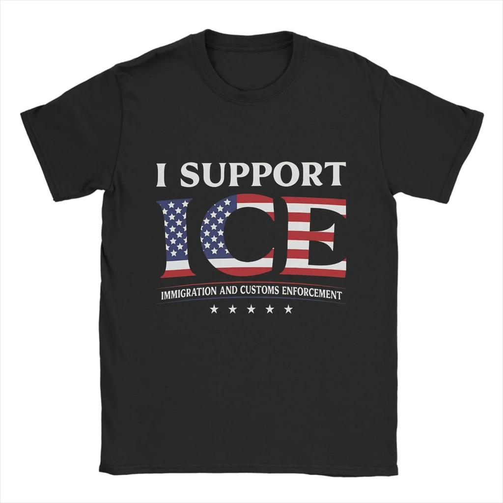 Amazing I Support ICE T-Shirts for Men O Neck Cotton T Shirts Short Sleeve Tee Shirt 6XL Clothing